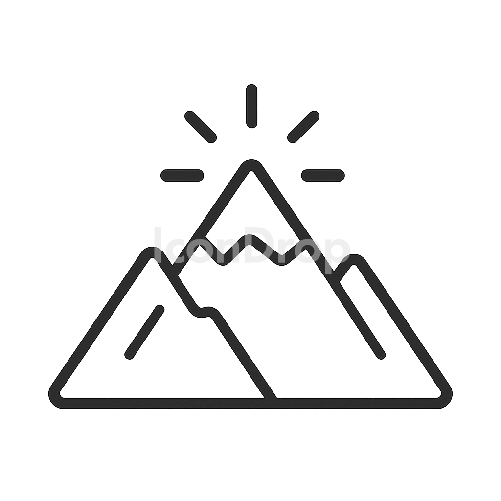 Mountain Highlight Icon Outline