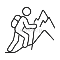 Mountain Hiking Icon Outline