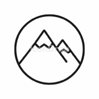 Mountain Icon Circle Outline