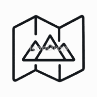 Mountain Icon Map Outline