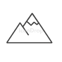 シンプルな山のアイコン（アウトライン）