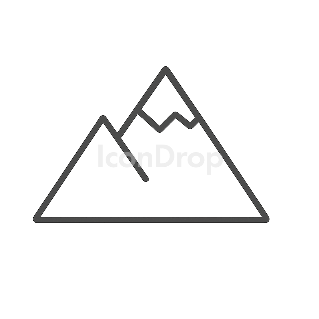 シンプルな山のアイコン アウトライン