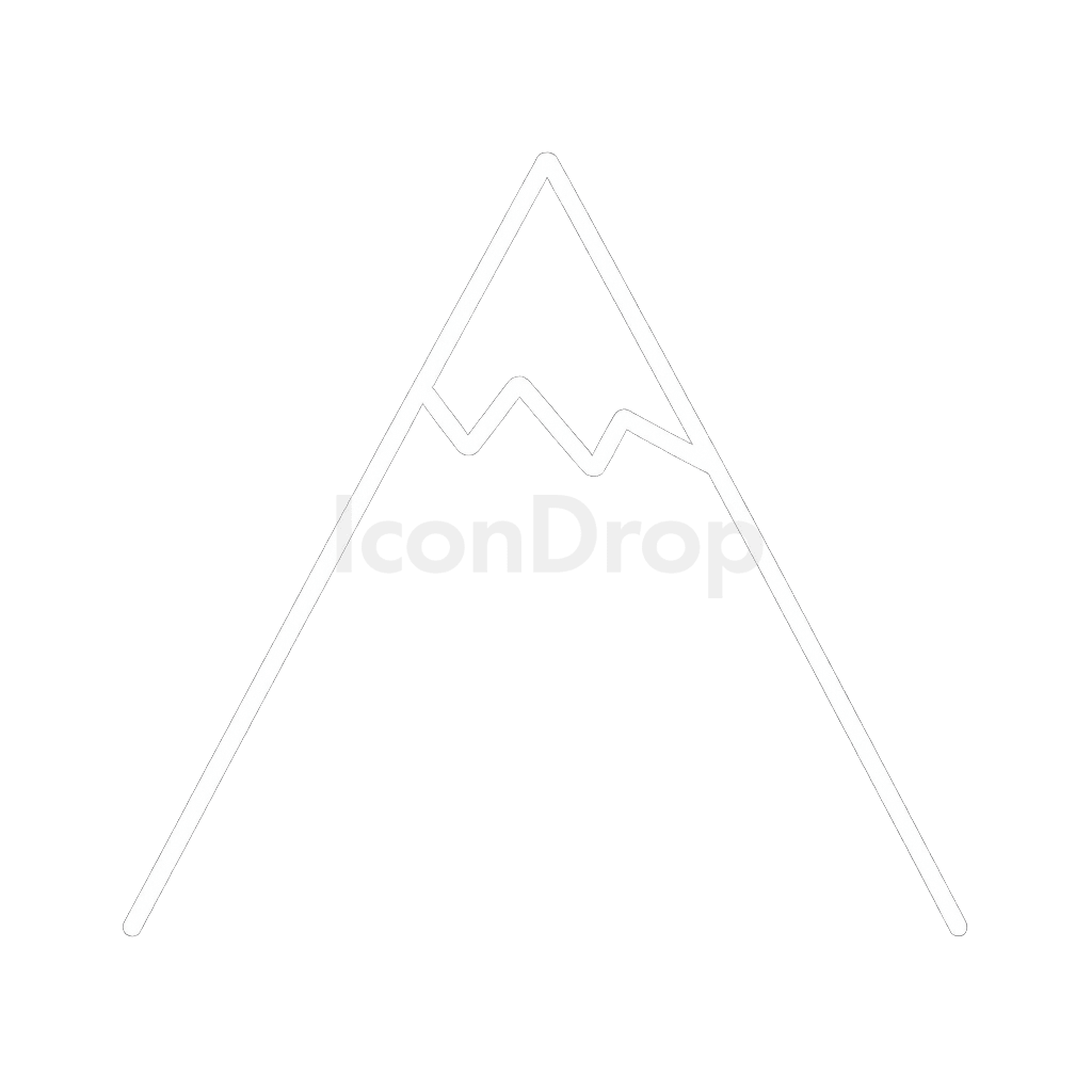 白い山のアイコン アウトライン