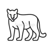 マウンテンライオン（ピューマ）のアイコン（アウトライン）