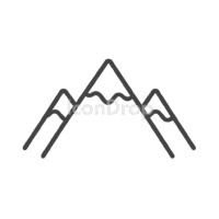 山脈（マウンテンレンジ）のアイコン（アウトライン）