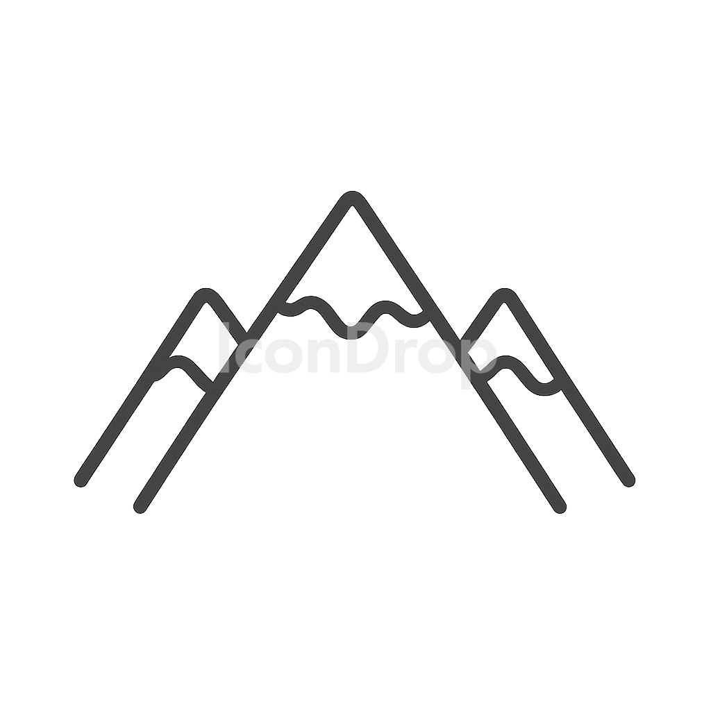 山脈（マウンテンレンジ）のアイコン アウトライン
