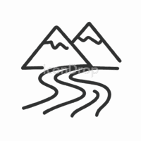 Mountain River Icon Outline