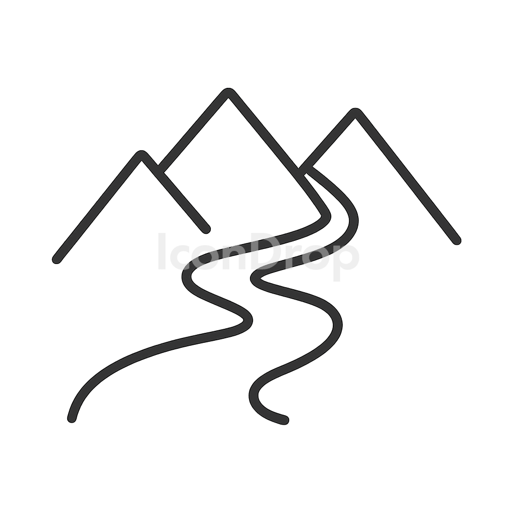 Mountain Road Icon Outline