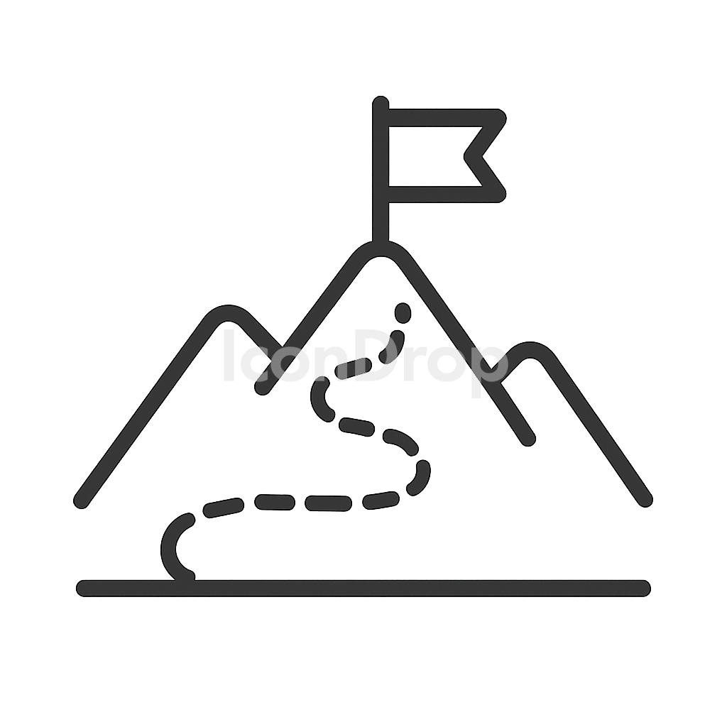 Mountain Trail Icon Outline