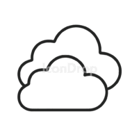 マルチクラウドのアイコン（アウトライン）