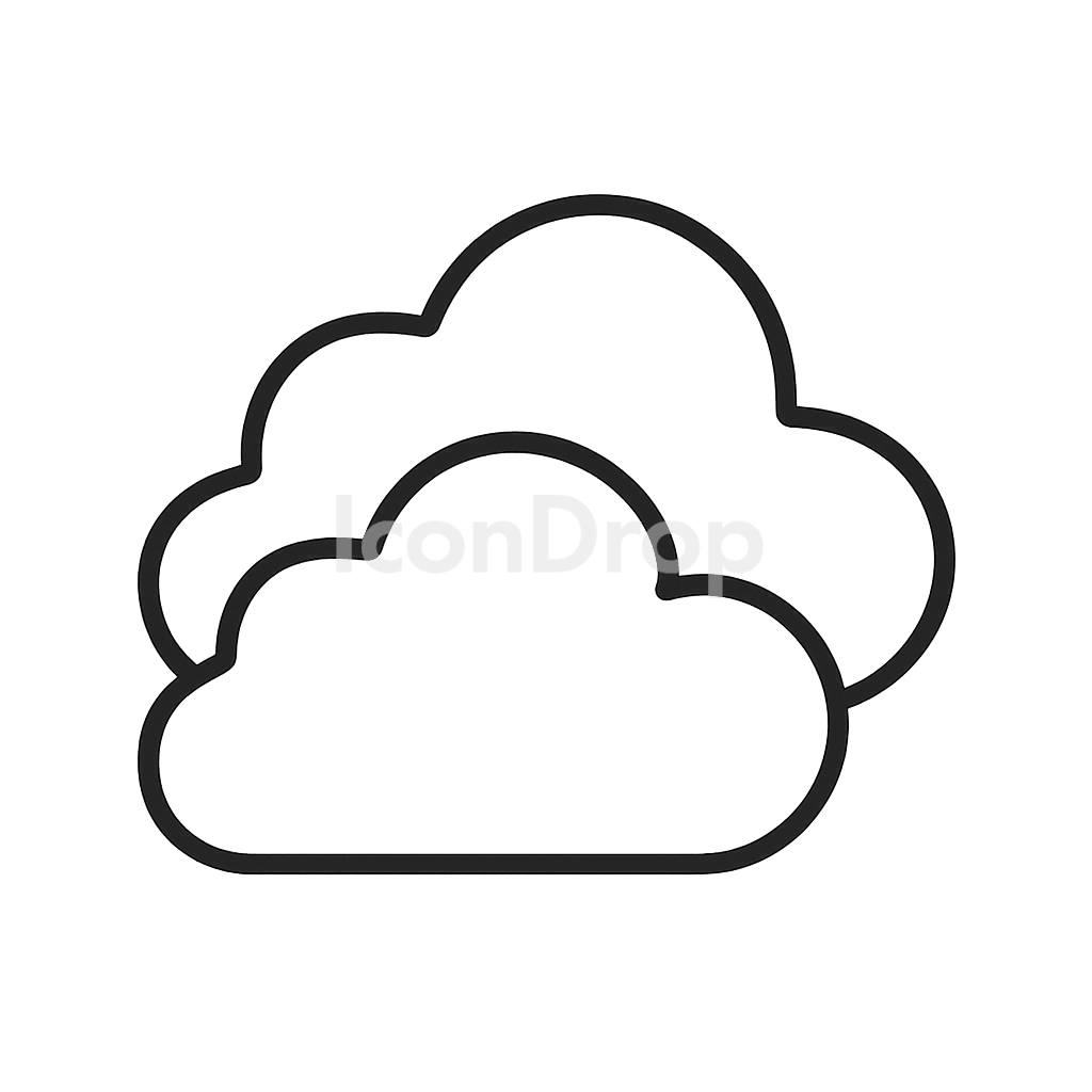 マルチクラウドのアイコン アウトライン