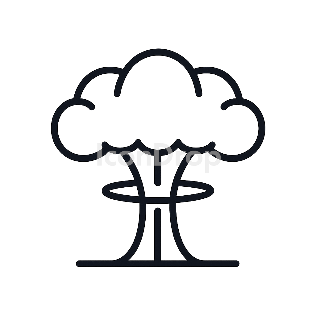 Mushroom Cloud Icon Outline