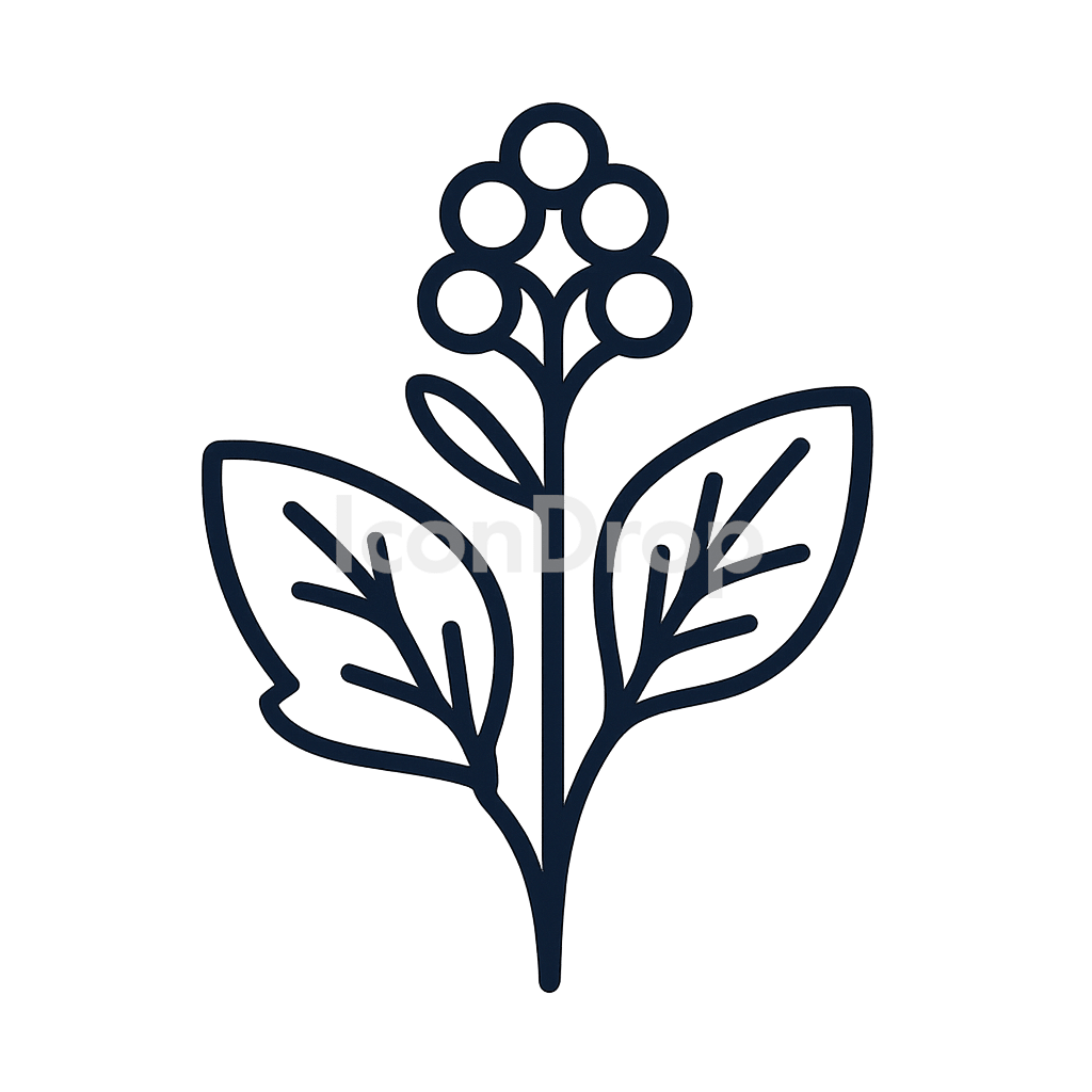 Mustard Plant Icon Outline