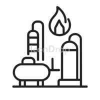 Natural Gas Plant Icon Outline