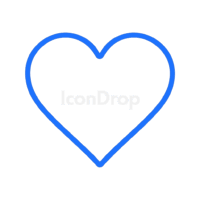 Neon Blue Heart Icon Outline