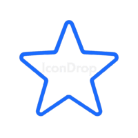 Neon Blue Star Icon Outline
