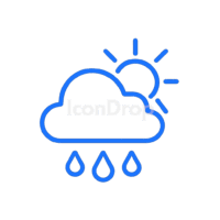 Neon Blue Weather Icon Outline