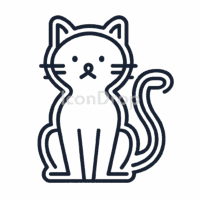 Neon Cat Icon Outline