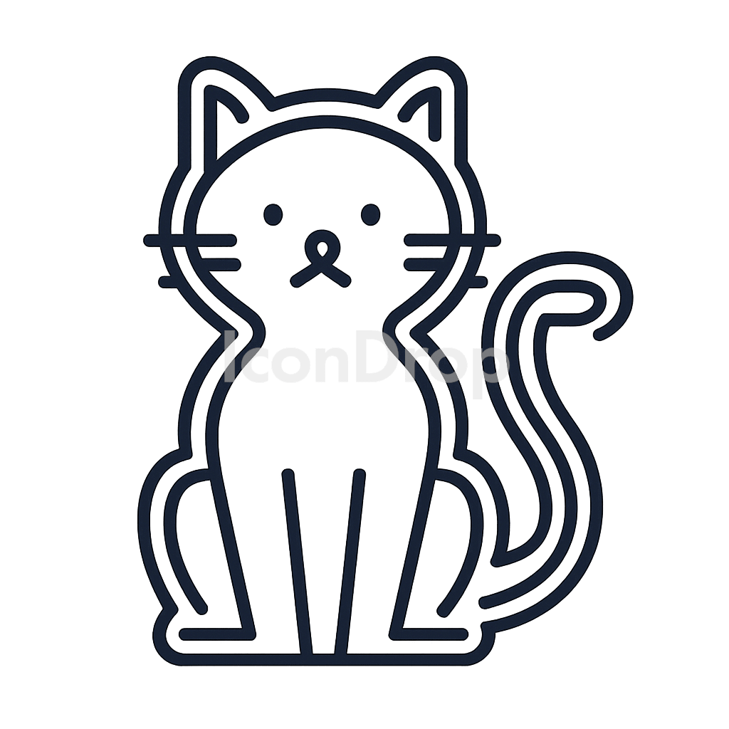 Neon Cat Icon Outline
