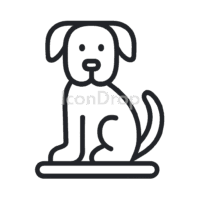 Neon Dog Icon Outline