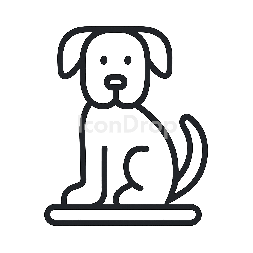Neon Dog Icon Outline