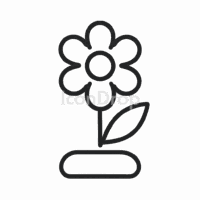 ネオンフラワーのアイコン(アウトライン)