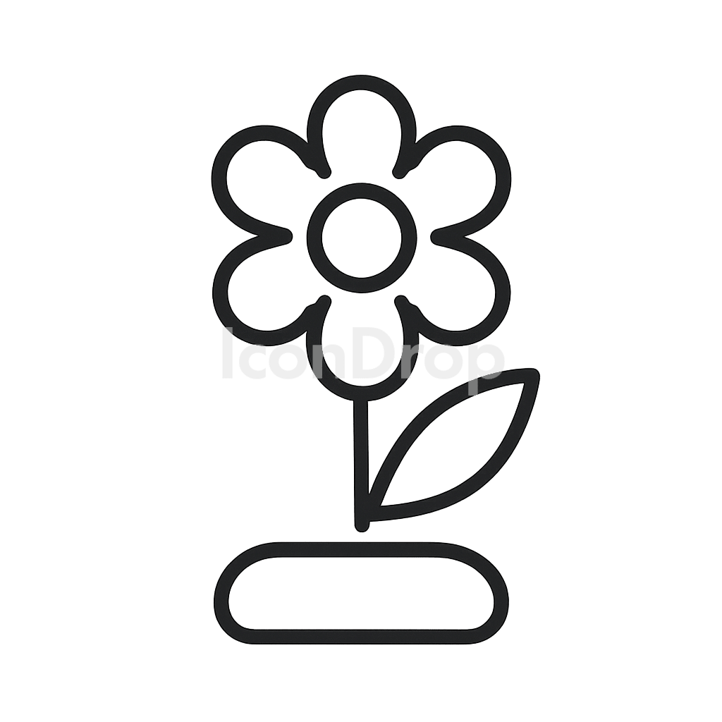 ネオンフラワーのアイコン アウトライン