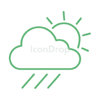 Neon Green Weather Icon Outline