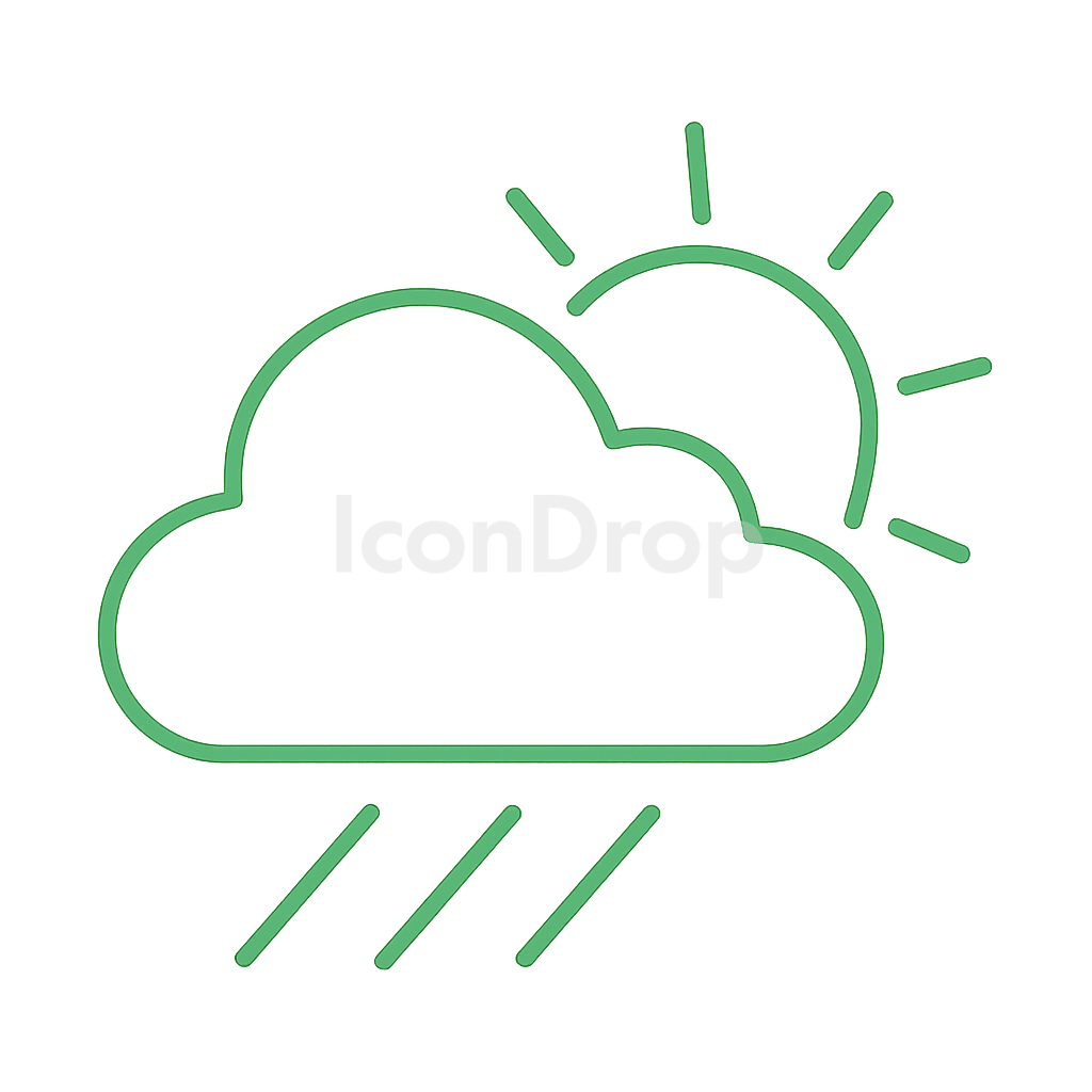 Neon Green Weather Icon Outline