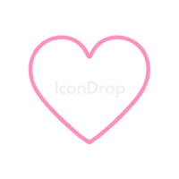 Neon Pink Heart Icon Outline