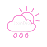 Neon Pink Weather Icon Outline