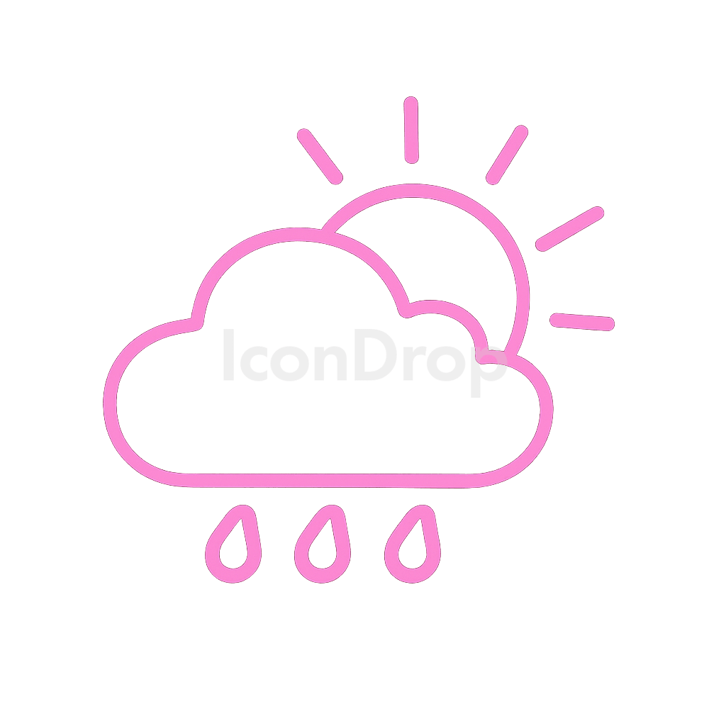 Neon Pink Weather Icon Outline