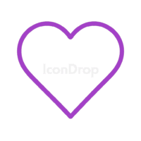 Neon Purple Heart Icon Outline