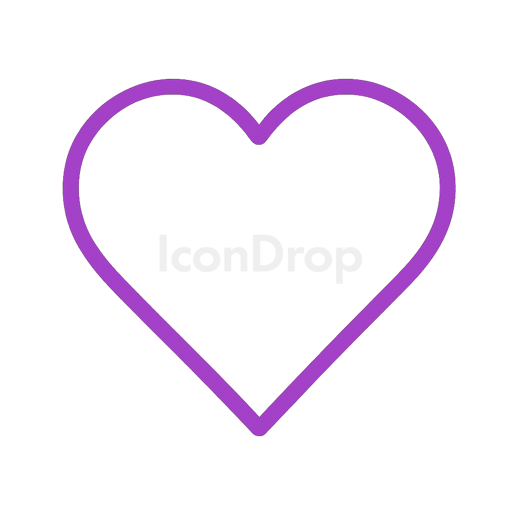 Neon Purple Heart Icon Outline
