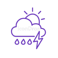 Neon Purple Weather Icon Outline