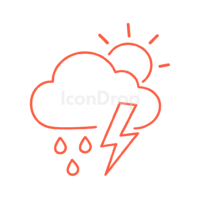 Neon Red Weather Icon Outline