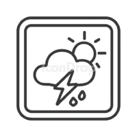 Neon Weather App Icon Outline