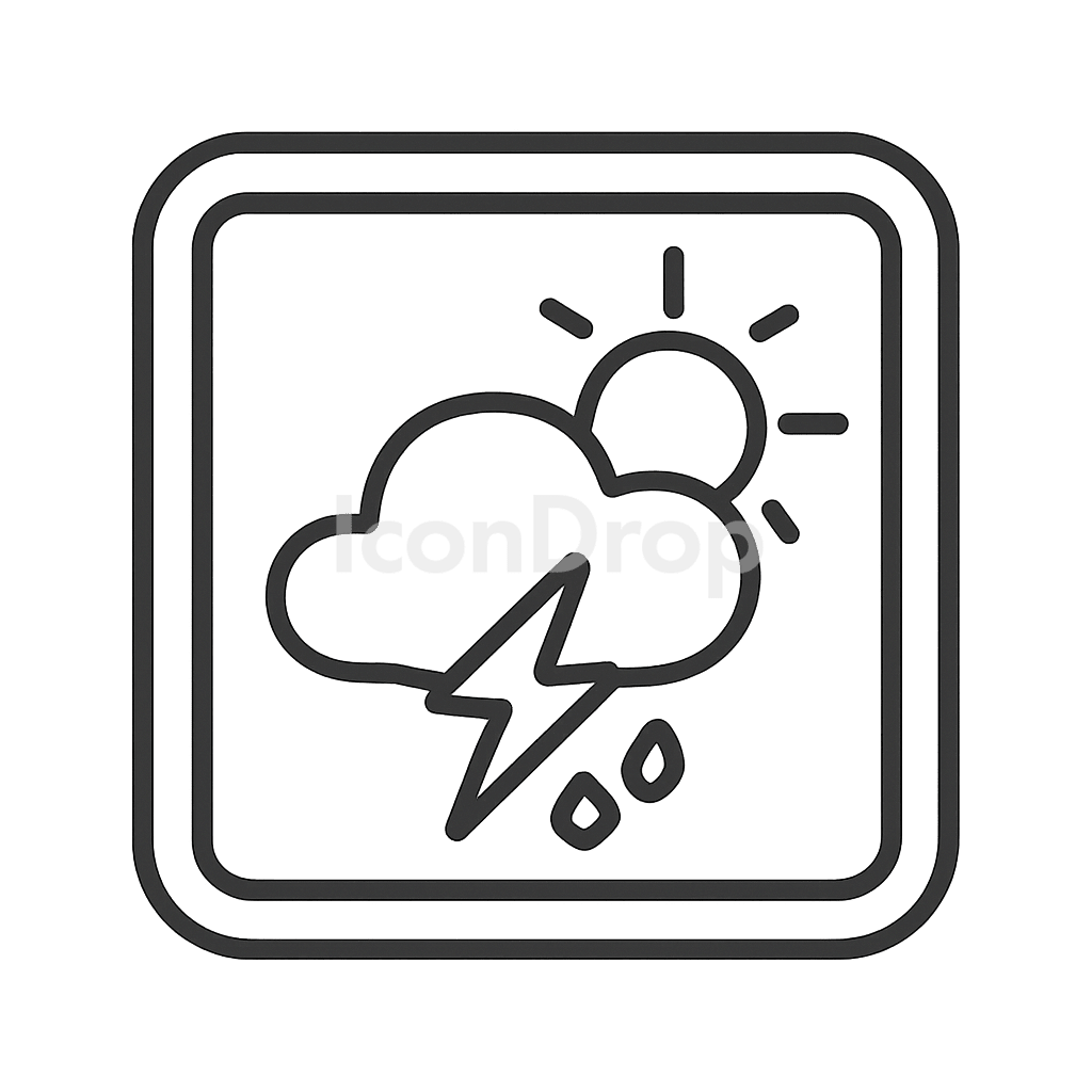 ネオン天気アプリのアイコン アウトライン