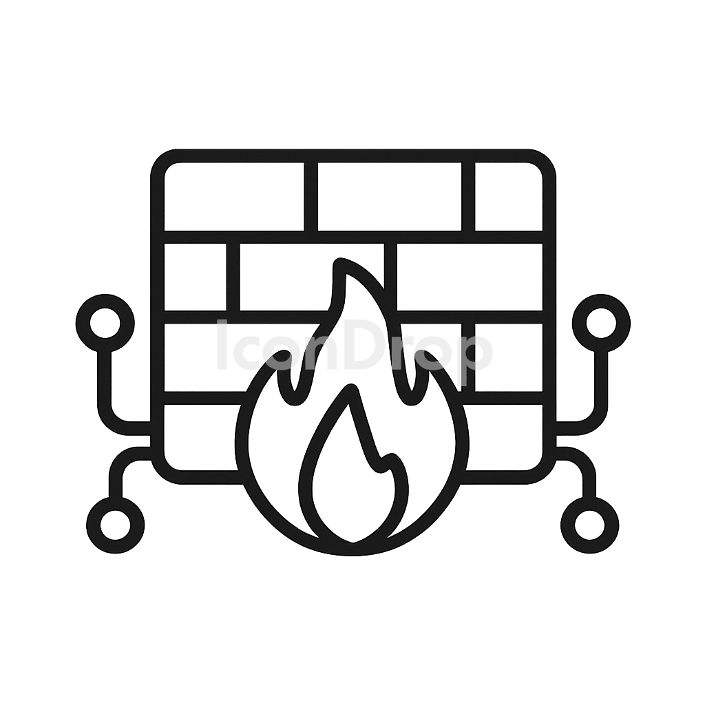 Network Firewall Icon Outline