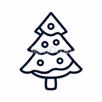 New Year Tree Icon Outline