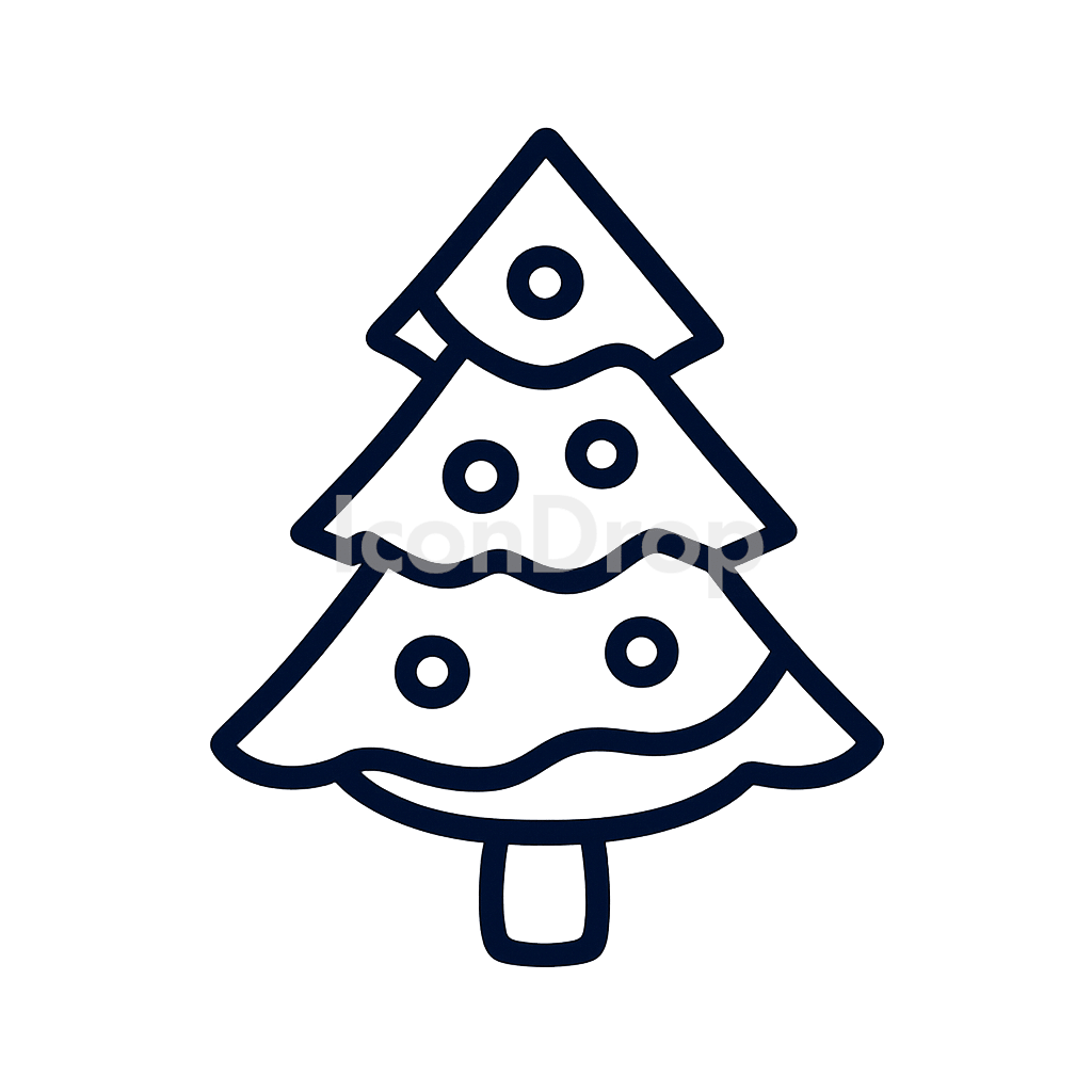 New Year Tree Icon Outline