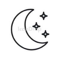 Night Moon Icon Outline