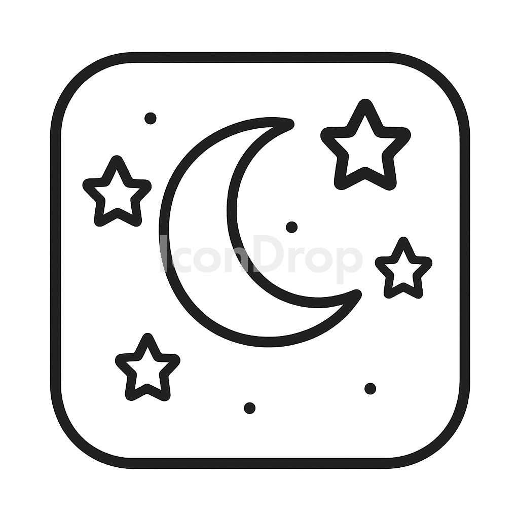 Night Sky App Icon Outline