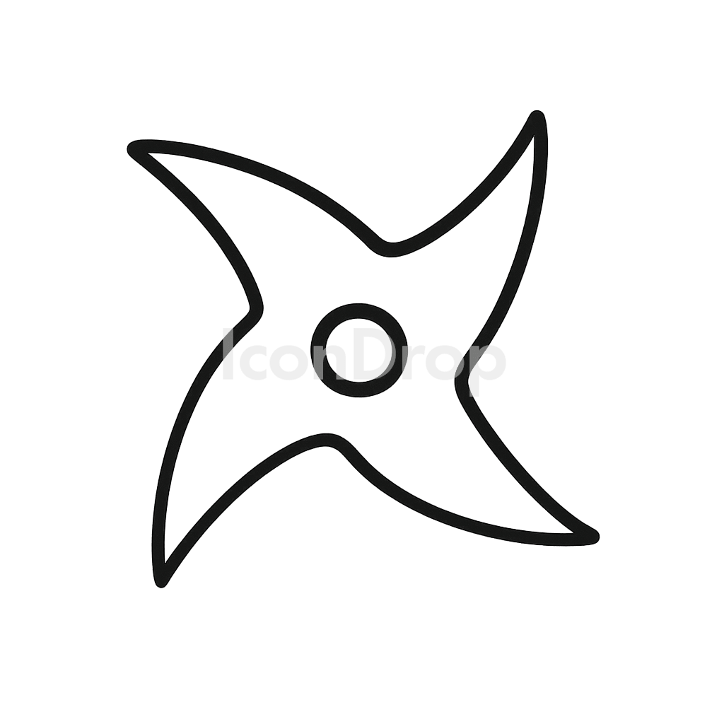 Ninja Star Icon Outline