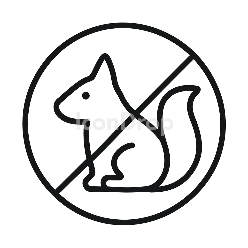 動物禁止のアイコン アウトライン