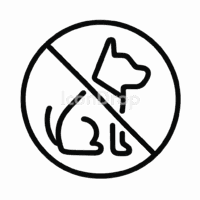 犬禁止のアイコン（アウトライン）
