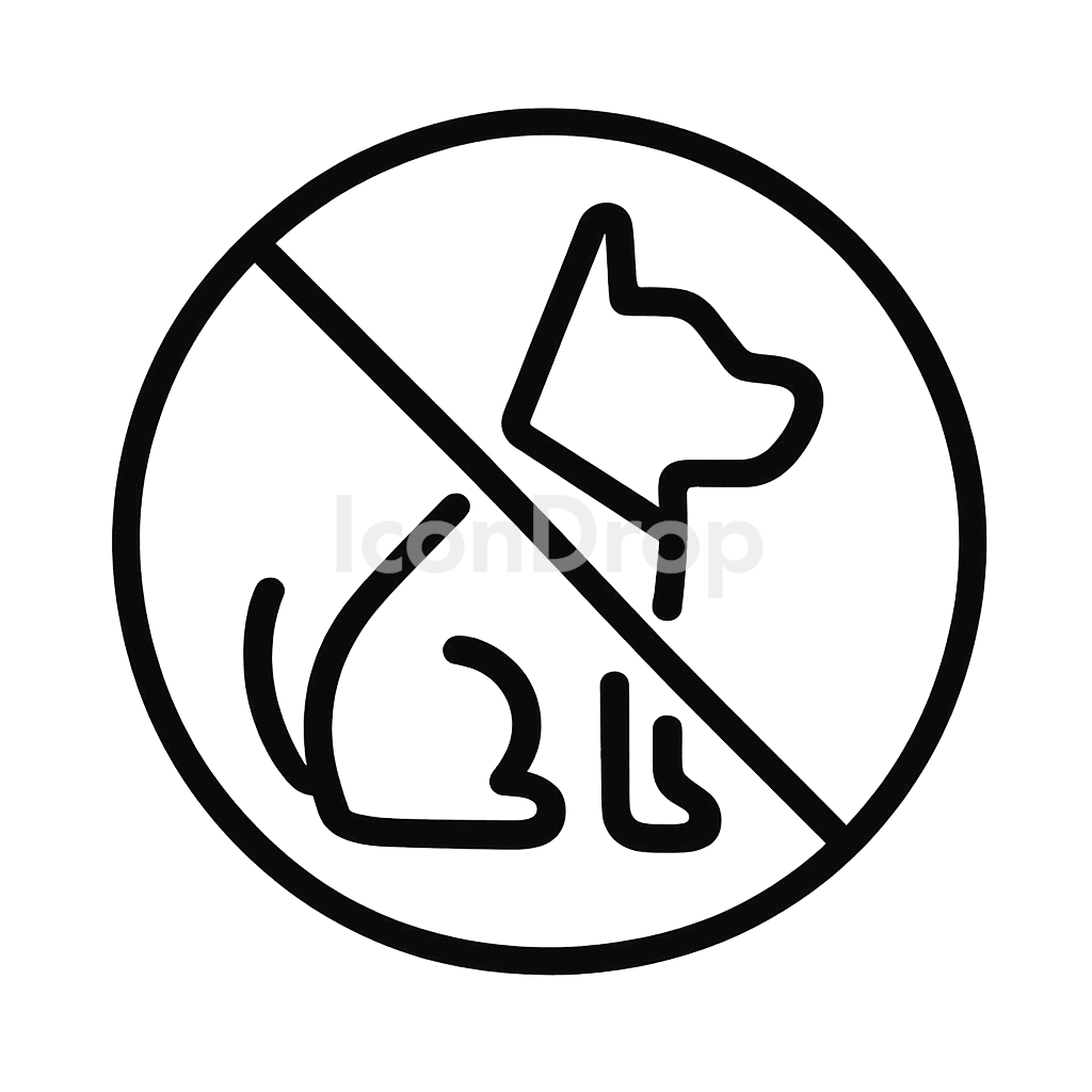 犬禁止のアイコン アウトライン