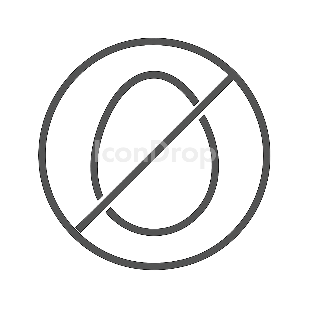 No Egg Icon Outline