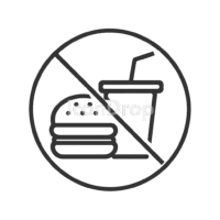 No Fast Food Icon Outline