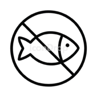魚禁止のアイコン（アウトライン）
